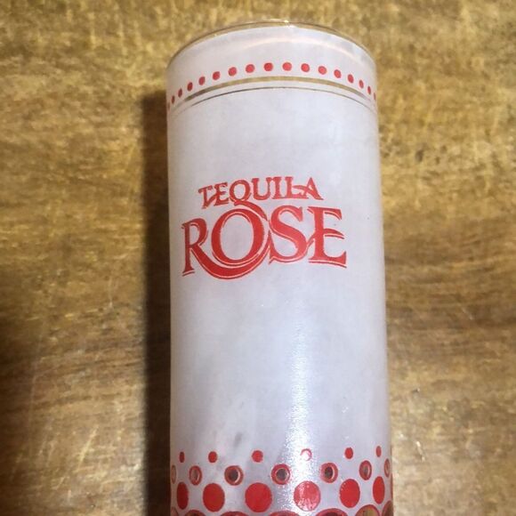 TEQUILA ROSE Frosted & Red Shot Glasses Bar Drinking Barware - Picture 2 of 6